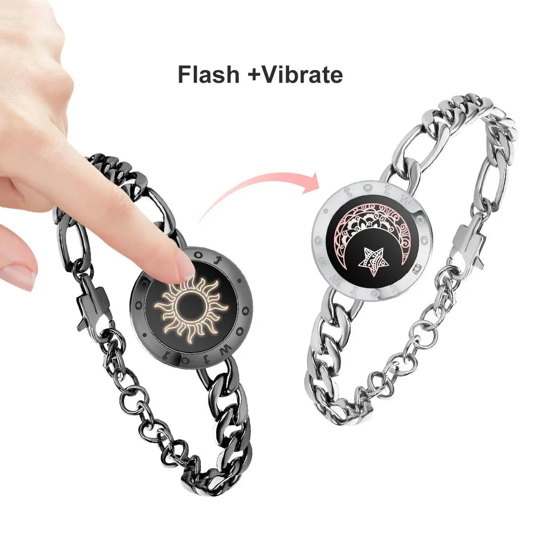 Totwoo Long Distance Touch Leuchtende und vibrierende Armbänder für Paare