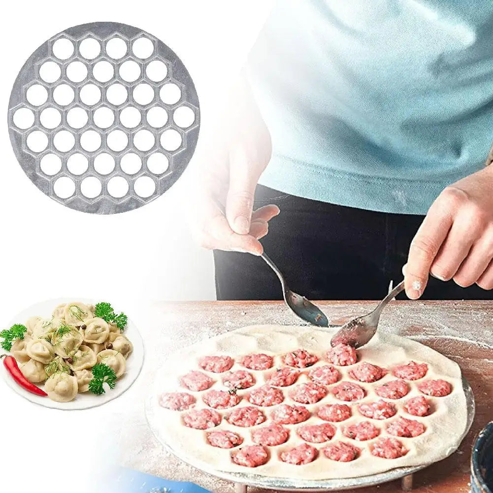 Aluminium-Knödelform, Ravioli-Maker, russischer Pelmeni-Maker, Knödelmaschine, Ravioli-Schneider, Küchen- und Kochutensilien, 37 Löcher