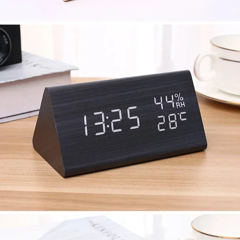 Réveil LED pour étudiant, horloge murale simple, affichage de la température, contrôle du son, horloge de table, bureau, décoration d'intérieur, jardin
