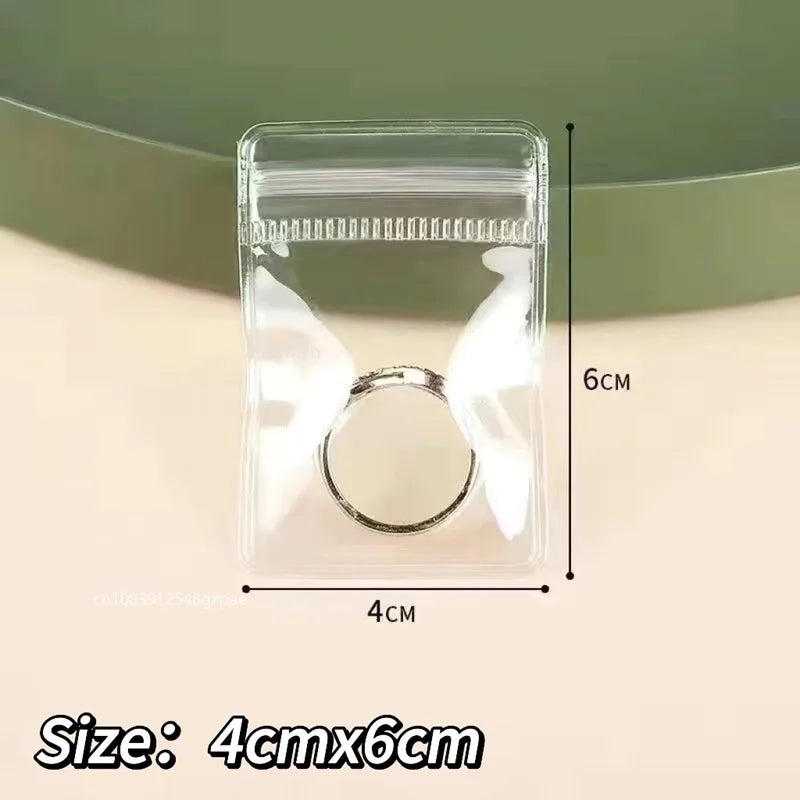 10/50/100 Stück selbstdichtende Zip-Lock-Beutel aus PVC für Schmuck, wiederverschließbar, dick, transparent, mit Druckverschluss, Aufbewahrungsbeutel für Geschenkverpackungen
