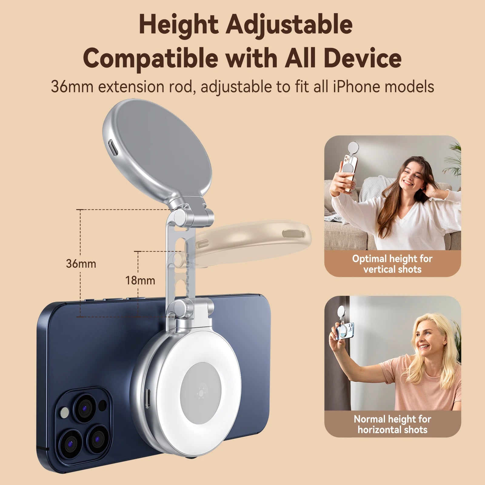 TELESIN- Smartphone Magnetisches Fülllicht, Mini-Selfie-Licht