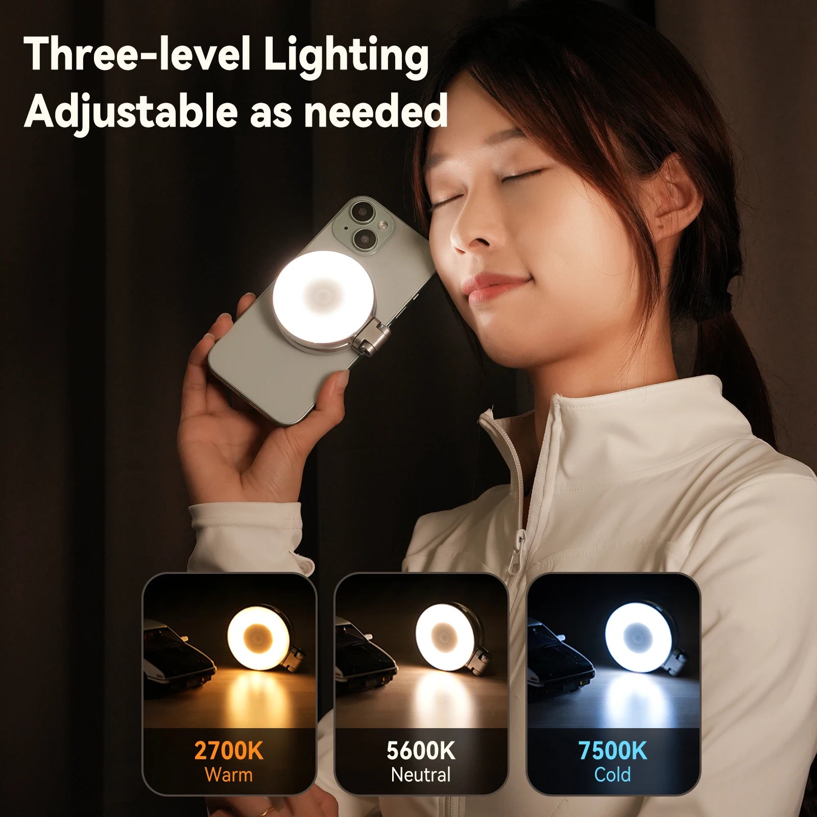 TELESIN- Smartphone Magnetisches Fülllicht, Mini-Selfie-Licht