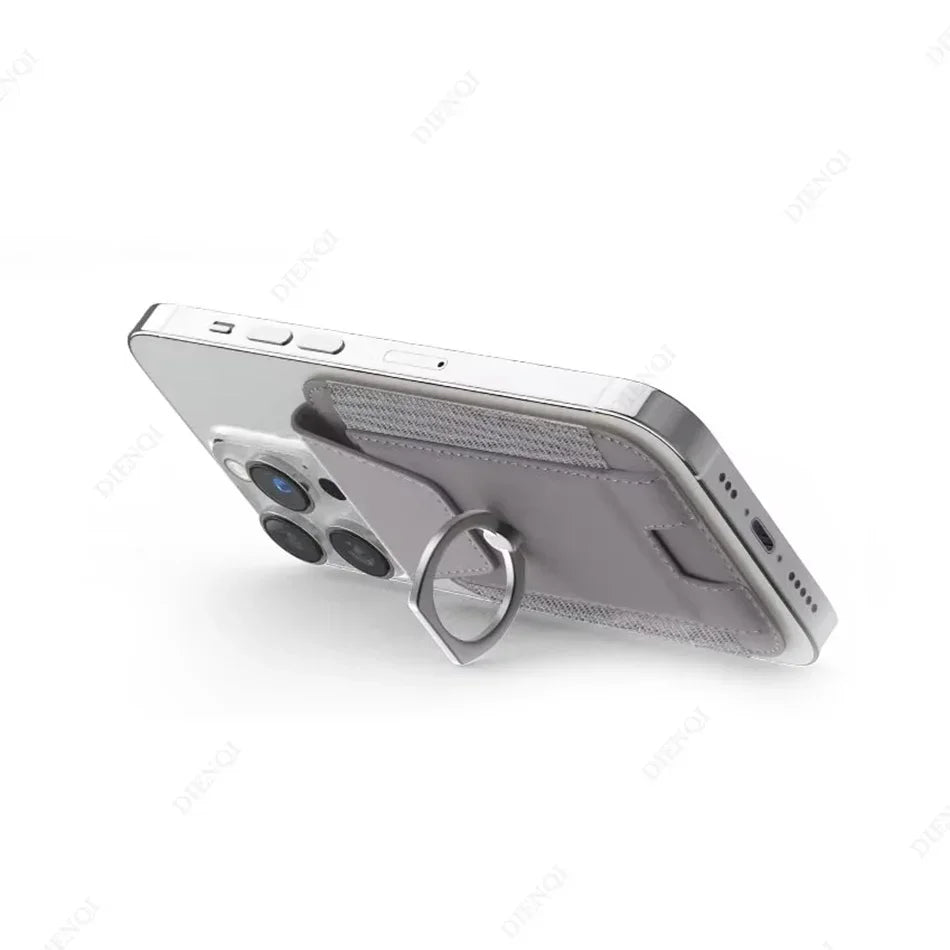 Magsafe-Kartenhalter mit Klappenabdeckung, magnetischer Telefonringständer, PU-Leder, Kartenhalter, Handyhülle für iPhone 13, 14, 15, 16 Pro