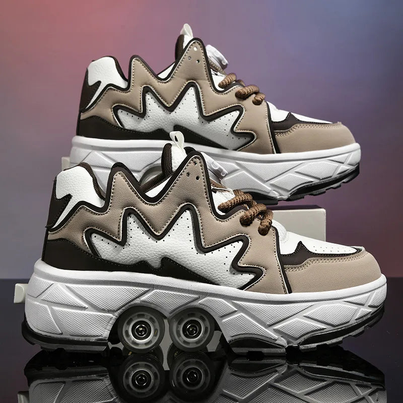 Kinder-Rollschuhe mit Allradbremsen, neue Leder-Rollerblades für Kinder