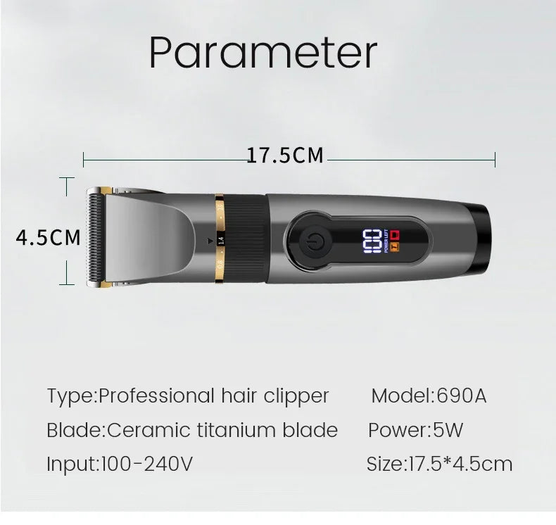 Professioneller Haarschneider, wiederaufladbarer elektrischer Trimmer für Männer