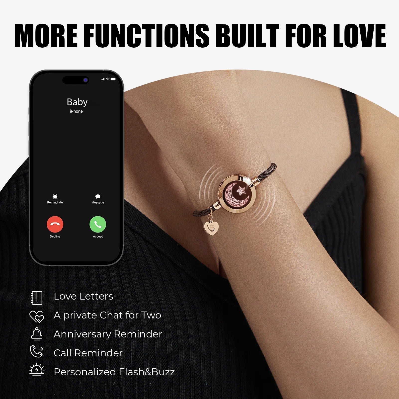 Totwoo Long Distance Touch Leuchtende und vibrierende Armbänder für Paare