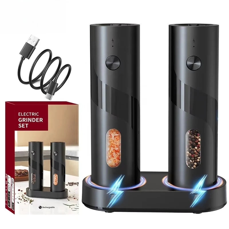 110 ml wiederaufladbare elektrische Salz- und Pfeffermühlen-Schüttler, USB, automatisch einstellbare Grobheit, Gewürzmühlen für Küchenhelfer