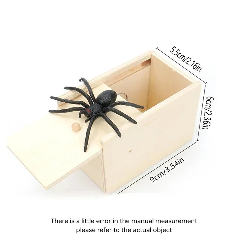Trick Spider, Lustige Schreckensbox, Versteckte Holzbox, Hochwertiger Streich Holz Schreckensbox, Lustiges Spiel, Streich Trick Freund Bürospielzeug