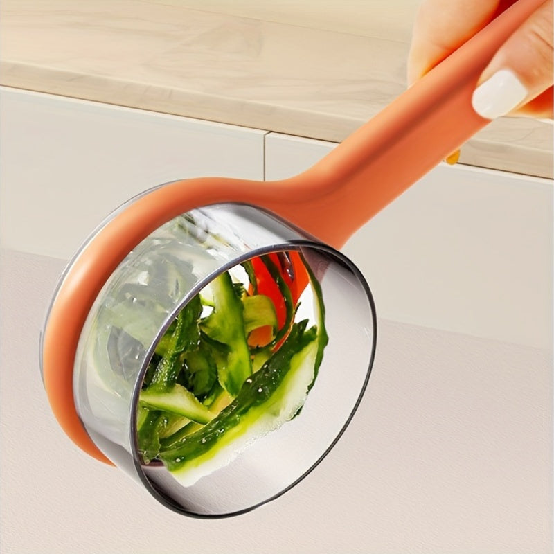Compact Car Camping Peeler with Storage Container - Durable Thermoplastic Polyurethane, Ideal for RV Kitchen Use, Food-Safe, No Battery Needed, Camping Essentials | Compact Kitchen Tool | Durable Construction, Vegetable Peele