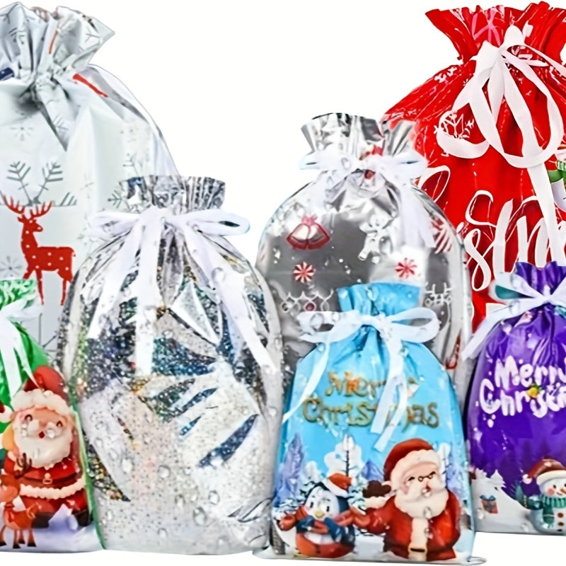 21-teiliges Set mit Weihnachtsgeschenktüten, mit festlichem Design, verschiedene Arten von Geschenkverpackungen, aus Kunststoff.