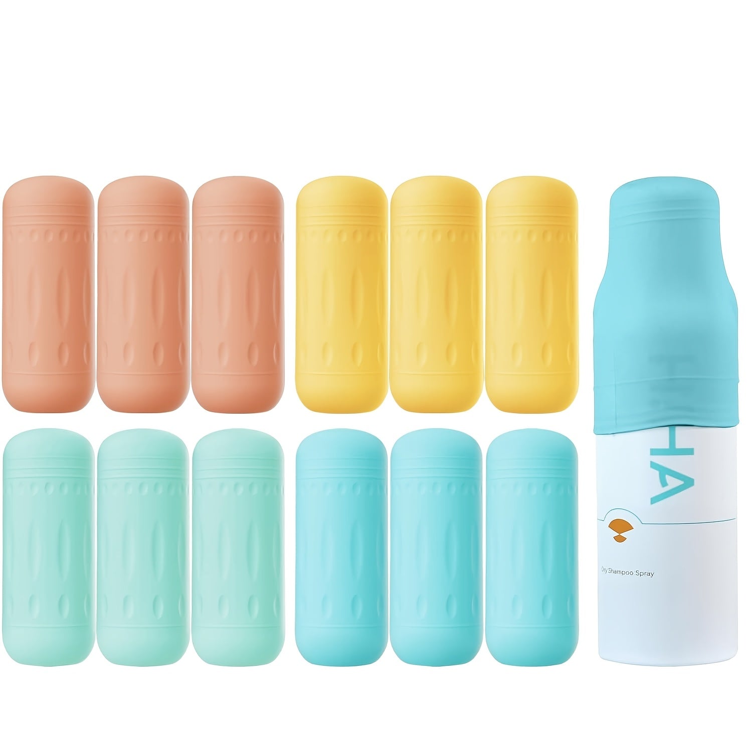 12 Stück Reiseflaschenhüllen, auslaufsichere elastische Hüllen, Silikon-Reisebehälter-Toilettenartikelhüllen, auslaufsicheres Reisezubehör mit Verschluss, geeignet für Shampoo-, Spülungs- und Waschflaschen, Reise-Toilettenartikelflaschen
