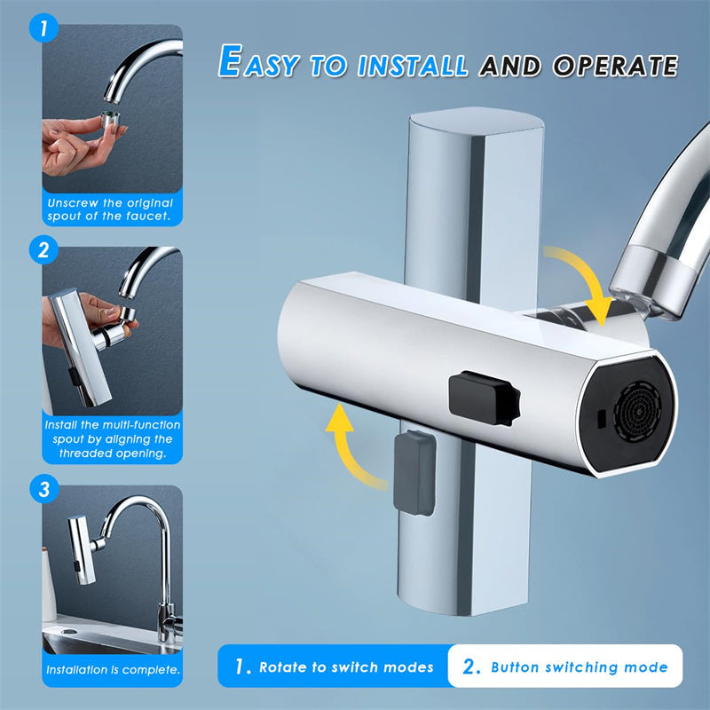 Robinet de cuisine cascade anti-éclaboussures, buse rotative universelle, rallonge multifonctionnelle pour robinet d'eau, gadgets de cuisine