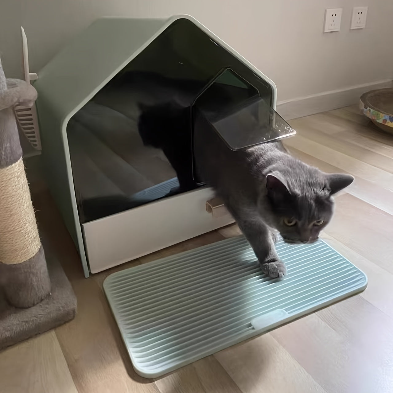 WhiskerWonders ABS Enclosed Cat Litter Box with Drawer, Large Feline Toilet
