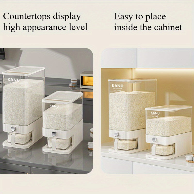 Großer, luftdichter Lebensmittelbehälter, Reisspender mit Messbecher, 11,34 kg Lebensmittelbehälter, feuchtigkeitsbeständiger, luftdichter Reisbehälter für den Haushalt, Reistank, Mehlbehälter
