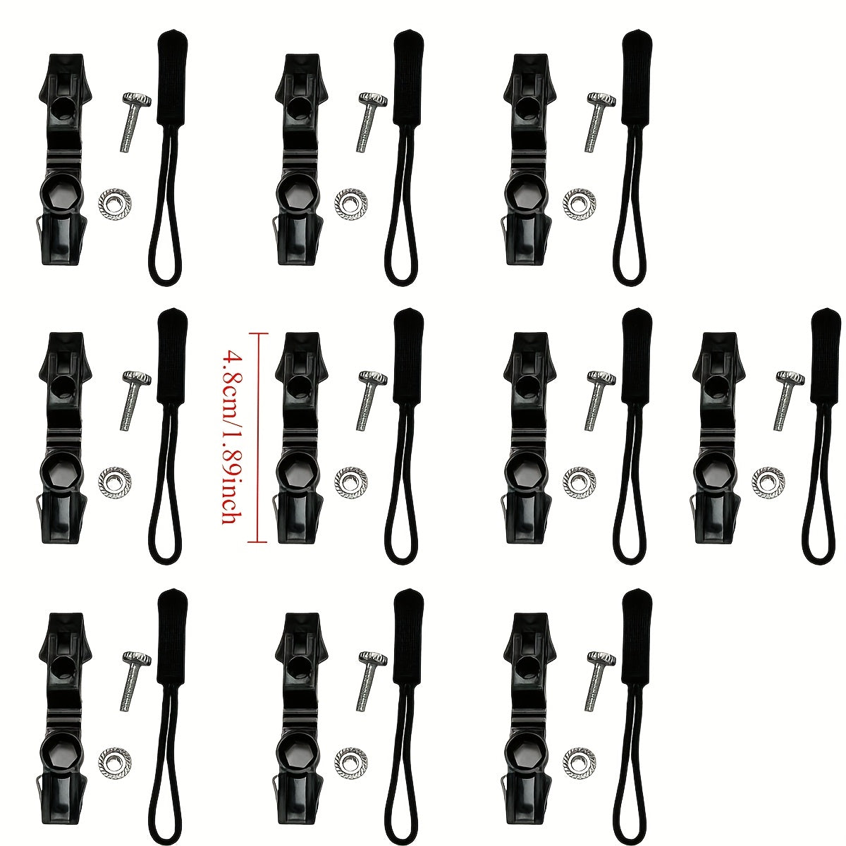 10 Stück universelles Werkzeug zum Austauschen von Schlossköpfen, schwarz, kostenloses Reparaturwerkzeug für Kleidung, Taschen, Schuhe und Stiefel sowie allgemeines Zubehör