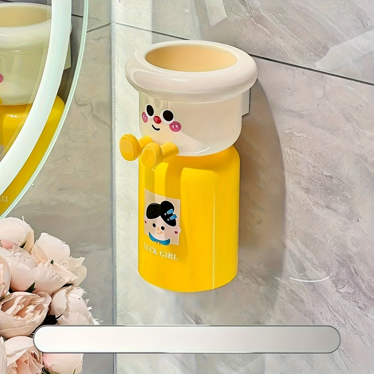 Wall-Mounted Toothbrush Holder with Magnetic Cup, Space-Saving Bathroom Organizer for 36 Festive Occasions, Plastic Material, Ideal for Holiday Decor, Bathroom Organizers And Storage, Toothbrush Holder For Bathroom, Toothbrus