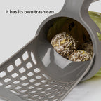 Großvolumige Katzenstreuschaufel mit integriertem Abfallbehälter – Tragbare, leicht zu reinigende Kunststoff-Katzenstreuschaufel