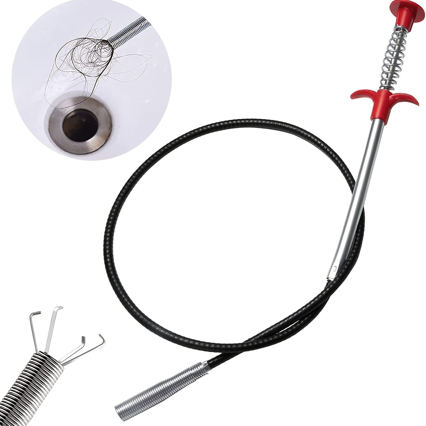 1 Stück flexibles Abflussreinigungswerkzeug – Abflussreiniger für Küchenspülen, Badewannen, Toiletten und Rohre, leichtes Abflussreinigungsgerät, benutzerfreundlicher Rohrreiniger | Flexibles Schlangendesign | Flexibles Greifwerkzeug