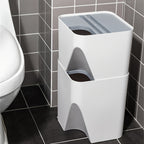 1 stapelbarer Mülleimer mit Deckel, einfacher Küchenabfalleimer, Toiletten- und Haushalts-Papierkorb aus Kunststoff für Wohnzimmer, Küche, Bad, Schlafzimmer und Büro