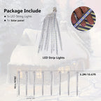 8-Pack Solar-Powered Icicle Lights - Outdoor Christmas Decoration with Solar Charging, Auto-Cycling On/Off, No Wiring Needed, for Garden, Roof, Tree, Party - Energy-Efficient Solar icicle lamps (192 SMD LEDs, 5.3m/17.5ft, Dur
