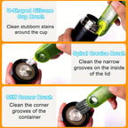 3-in-1 Mehrzweck-Flaschenreinigungsbürste – Tragbar, robust für Glas und mehr, ideal für Küche, Reinigung, vielseitig einsetzbar, auch als Becherdeckel oder Wasserflaschenreiniger geeignet.