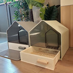 WhiskerWonders ABS Enclosed Cat Litter Box with Drawer, Large Feline Toilet