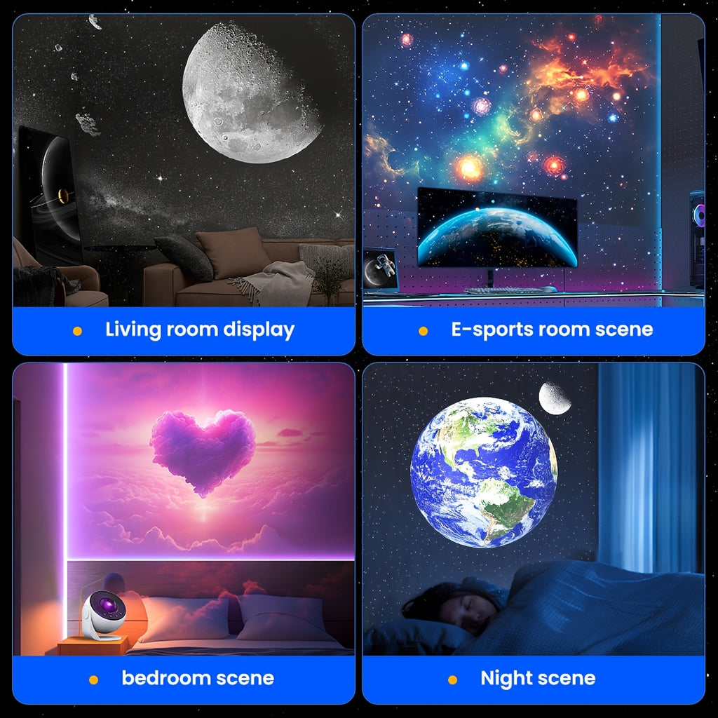 2025 Neueste Pro-Version Sternenhimmel-Projektionsglobus-Nachtlicht, 13 klare Scheiben, Sternenfluss, Vulkan und Liebesscheiben, 73 % größer, Projektionsreichweite um 48 % erhöht, Timerfunktion, Bildrotationsfunktion, Geeignet für Schlafzimmer