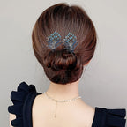 Strass-Feder-Zopfclip, Haarknotenwickler, Lockenwickler, Haarstylingstab