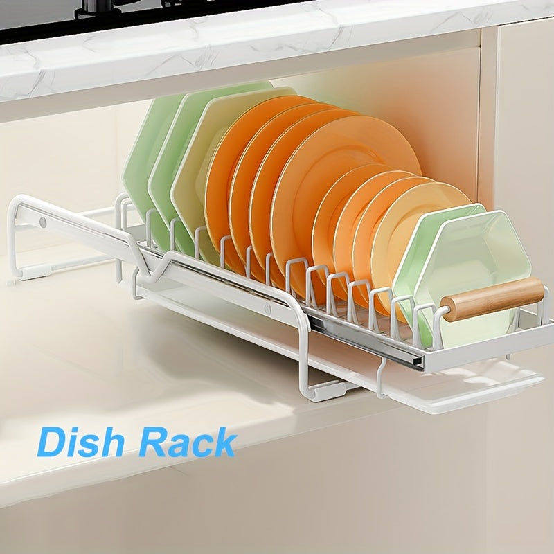 1 Stück Unterspülbecken-Organizer, ausziehbarer Geschirrtrockner mit verschiebbarer Abtropffläche, einlagiges, platzsparendes Aufbewahrungsregal, für Küchenschubladen, Schränke und Regale, Küchenorganisation und -aufbewahrung, Küchenzubehör