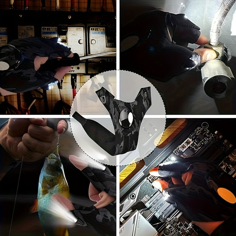 LED-Handschuh-Taschenlampe für Männer – Einzigartiges und cooles Gadget, Fingerlampe für Outdoor-Aktivitäten wie Reparaturen und Camping, freihändige Lampe