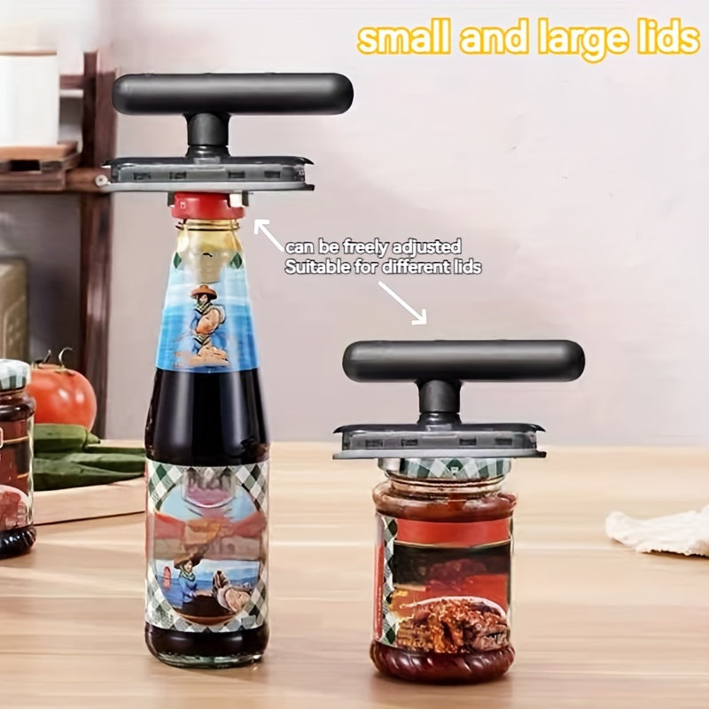 1 Stück verstellbarer multifunktionaler Flaschen- und Dosenöffner – einfaches Küchenwerkzeug zum Händeschütteln, langlebiges ABS-Material, kein Strom erforderlich, ideal für Partys und den täglichen Gebrauch, Dosenöffner für die Küche