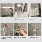 Einweg-Toilettenbürstenreiniger mit langem Griff, Badezimmer-Reinigungsbürste mit austauschbarem Bürstenkopf, WC-Badezimmerzubehör