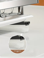 Ausziehbarer Geschirrständer, versenkbarer Abtropfkorb für Geschirr, Tassen und Gläser. Hergestellt aus rostfreiem Kohlenstoffstahl mit verstellbarer Abtropfschale. Ideal zur Aufbewahrung von Geschirr, ein unverzichtbares Küchenutensil.