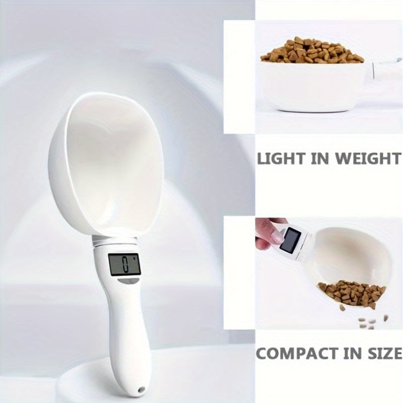 Digitale Küchenwaage mit abnehmbarem Messlöffel – ABS-Material, batteriebetrieben (≤36 V), präzises Wiegen und Messen von Katzen- und Hundefutter, robuste Küchenwaage für genaue Portionskontrolle, elegantes Design