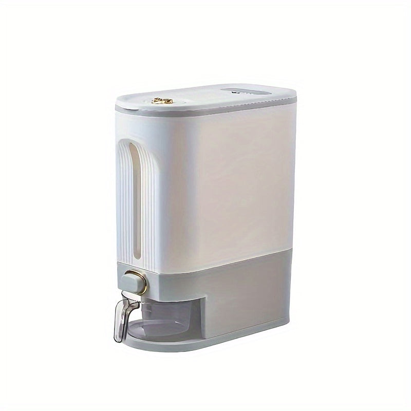 Großer Reisbehälter – 5,0/10,0 kg, feuchtigkeitsbeständig, Klappdeckel, wiederverwendbarer Kunststoff-Getreidespender für Reis, Getreide, Mehl, Tierfutter – unverzichtbarer Küchenhelfer, Organizer für Tierfutter | Transparentes Design