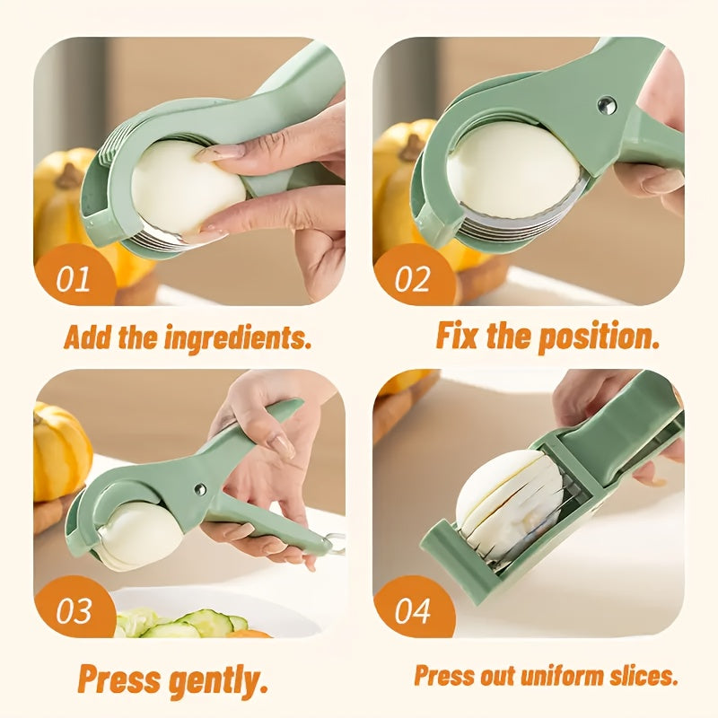 Tragbarer, multifunktionaler Obst- und Gemüseschneider, Bananenschneider, Erdbeerschneider, Küchenhelfer zum Schneiden von Karotten und anderem Gemüse, unverzichtbares kleines Küchengerät für Zuhause und Gastronomie