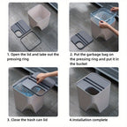 1 stapelbarer Mülleimer mit Deckel, einfacher Küchenabfalleimer, Toiletten- und Haushalts-Papierkorb aus Kunststoff für Wohnzimmer, Küche, Bad, Schlafzimmer und Büro