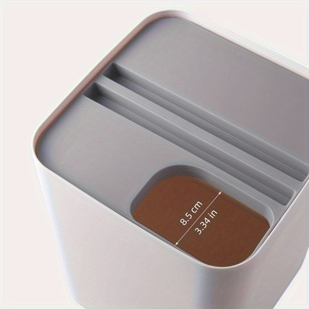 1 stapelbarer Mülleimer mit Deckel, einfacher Küchenabfalleimer, Toiletten- und Haushalts-Papierkorb aus Kunststoff für Wohnzimmer, Küche, Bad, Schlafzimmer und Büro