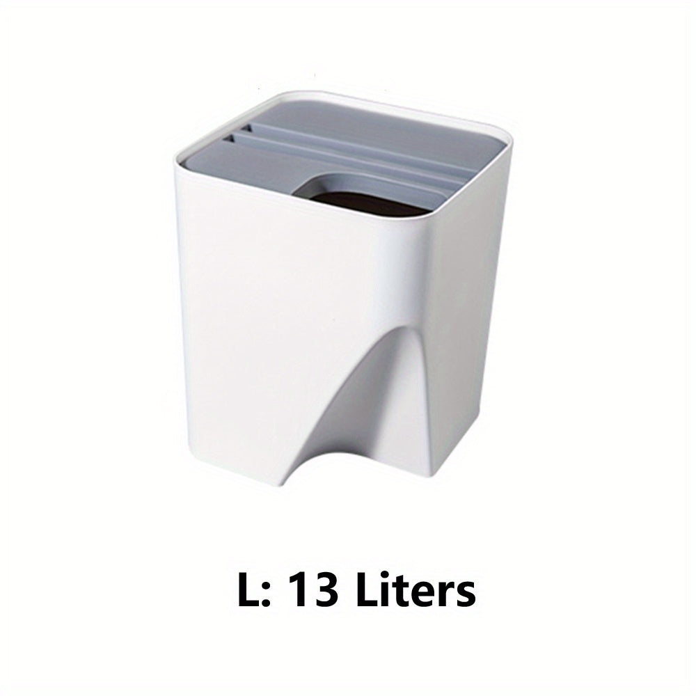 1 stapelbarer Mülleimer mit Deckel, einfacher Küchenabfalleimer, Toiletten- und Haushalts-Papierkorb aus Kunststoff für Wohnzimmer, Küche, Bad, Schlafzimmer und Büro