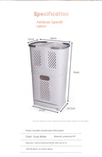 Moderner, ergonomischer Wäschekorb mit Deckel – Robustes Kunststoffdesign, mehrere Fächer für effizientes Sortieren der Wäsche, ideal für Bad und Haushalt, unverzichtbares Utensil für die Waschküche | Moderner Wäschekorb | Robuster Kunststoffkorb