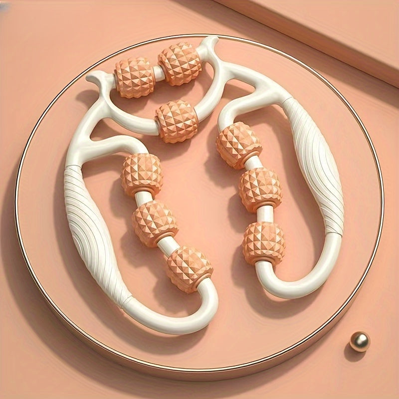 Manuelles Massagegerät mit 9 Rollen, Oberschenkel, Wade, Halswirbelsäule, Unisex, zur Lösung von Meridianverstopfungen und zur Körperreparatur