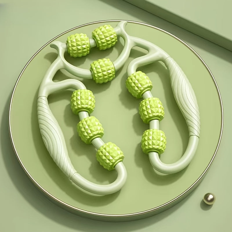 Manuelles Massagegerät mit 9 Rollen, Oberschenkel, Wade, Halswirbelsäule, Unisex, zur Lösung von Meridianverstopfungen und zur Körperreparatur