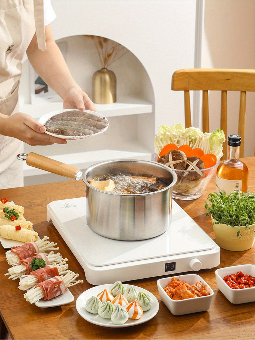 Edelstahl-Siebkorb zum Kochen: Ideal zum Abgießen von Nudeln, Braten und Zubereiten von Suppen – geeignet für alle Arten von Speisen.ktops