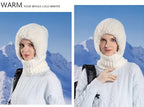 3-in-1 Wintermütze aus Fleece für Damen: Mütze, Gesichtsmaske und Halswärmer in einem – weiches Plüschfutter mit Ohrenklappen, elastischer Bund, ideal zum Skifahren, Radfahren und für Outdoor-Aktivitäten. Handwaschbar und kompakt zu verstauen.