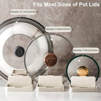 Faltbarer Deckelhalter – Praktische Deckelablage zum Kochen und Servieren – Hält Löffel und Küchenutensilien ordentlich – Geeignet für Küchenarbeitsplatte und Herd – Vielseitiges Kunststoffregal