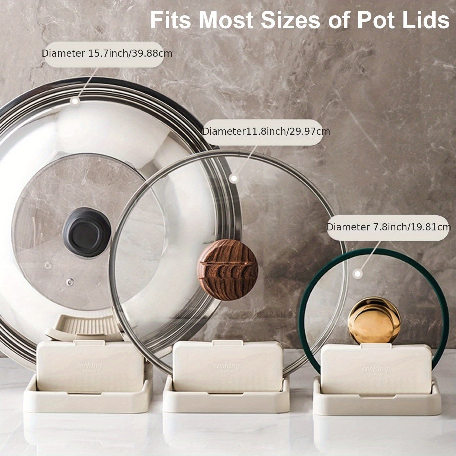 Faltbarer Deckelhalter – Praktische Deckelablage zum Kochen und Servieren – Hält Löffel und Küchenutensilien ordentlich – Geeignet für Küchenarbeitsplatte und Herd – Vielseitiges Kunststoffregal