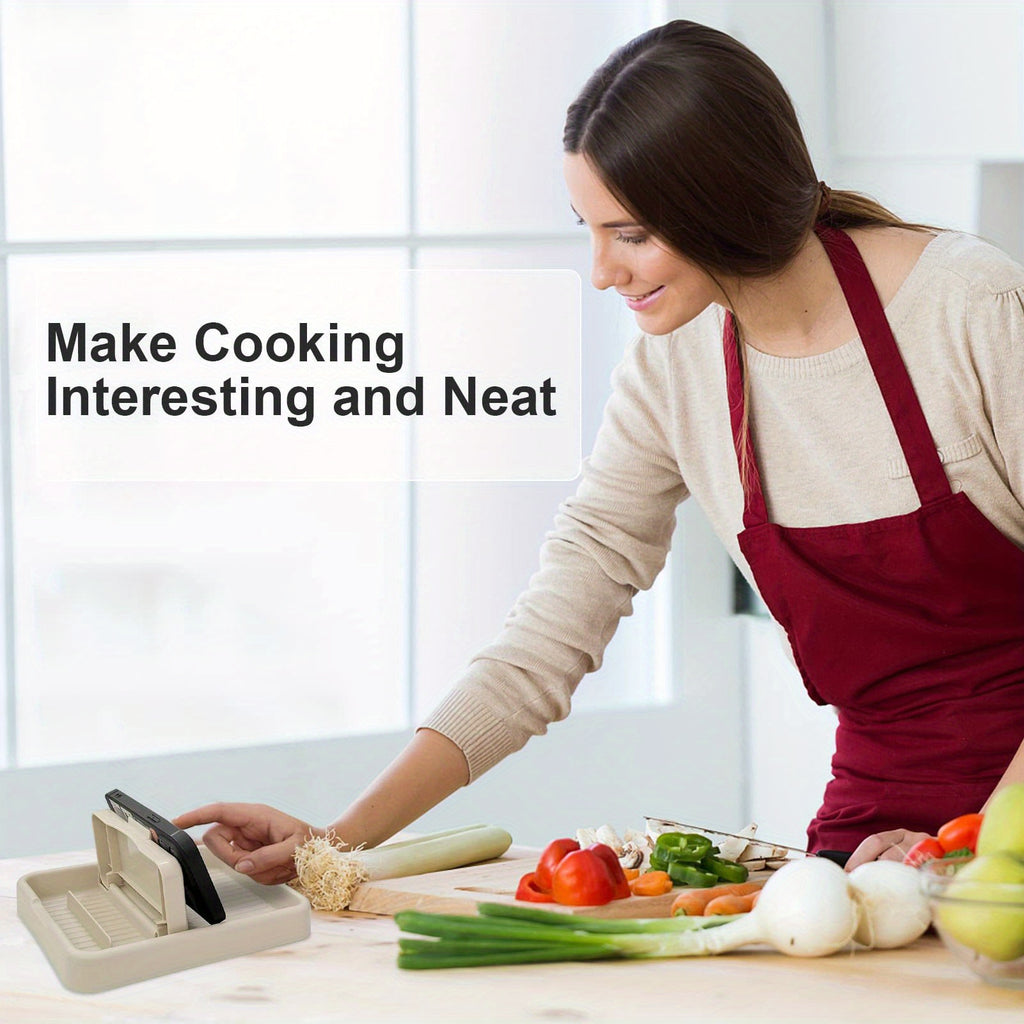 Faltbarer Deckelhalter – Praktische Deckelablage zum Kochen und Servieren – Hält Löffel und Küchenutensilien ordentlich – Geeignet für Küchenarbeitsplatte und Herd – Vielseitiges Kunststoffregal