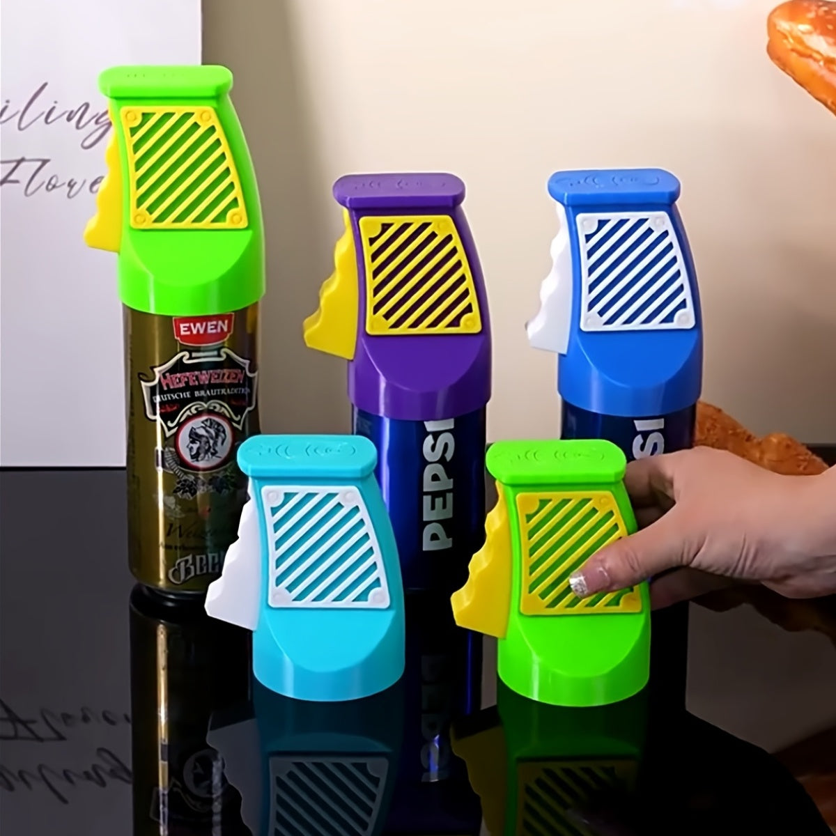 Tragbarer, manueller Dosenöffner mit ergonomischem Griff und Klingen – robuste ABS-Konstruktion, kompaktes und leichtes Design für Bier, Limonade, Erfrischungsgetränke, Camping und Reisen – griffiger Griff, stabile Konstruktion, ideal für Zuhausee