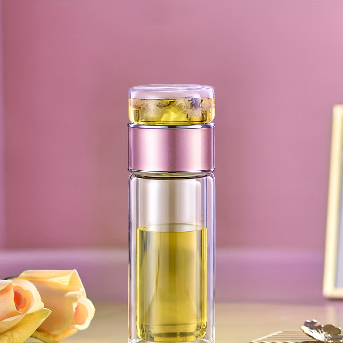 Doppelwandige, isolierte Thermoskanne aus Borosilikatglas