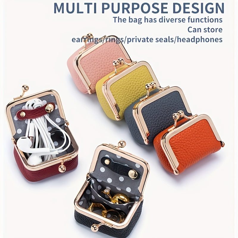 OBCREATOR Mini-Geldbörse im Vintage-Stil, kompakter Schmuckorganizer aus Eisen und Leder mit Druckknopfverschluss, strukturierter Oberfläche, ländlichem Motiv, ovaler Form, abschließbar, ideal für Ringe und Accessoires